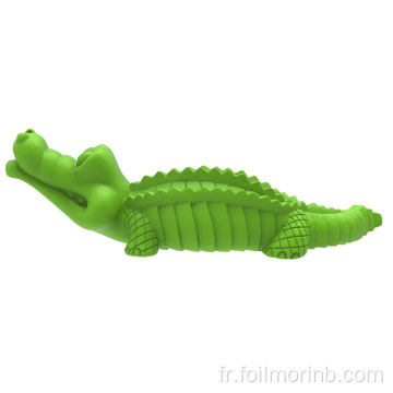 Jouet interactif pour chien en forme de crocodile en caoutchouc naturel
